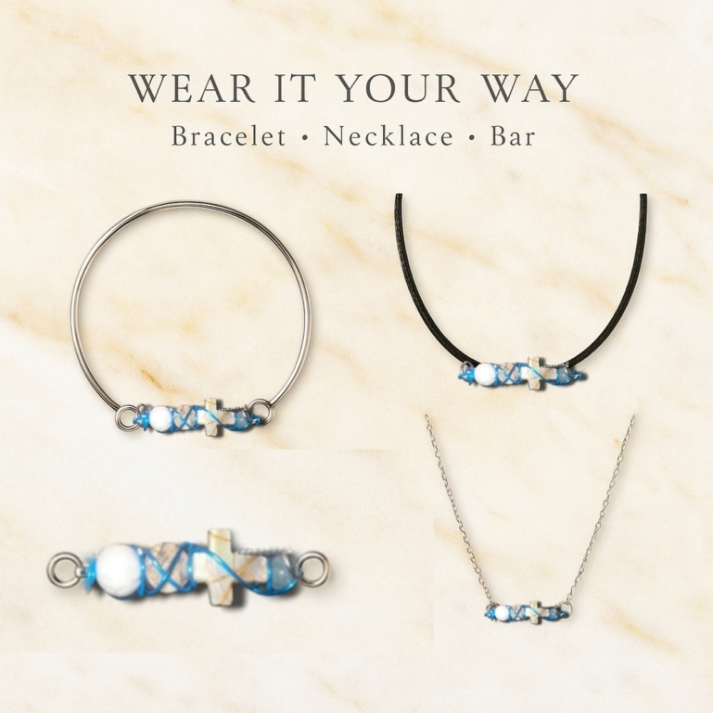 Ocean Vibes Vibe Bar – Tridacna, Abalone, Mother of Pearl & Aquamarine
